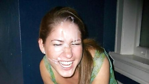 Gangbanged European teen. Anal, facials