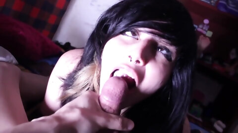 Emo Girl Swallows My Cum Doing Ahegao
