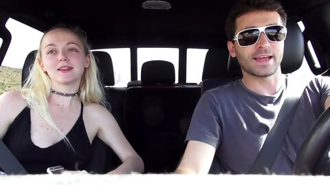 Blonde Iris Rose enjoys while sucking her boyfriend's cock