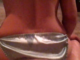 Wife in Blue Satin Panties