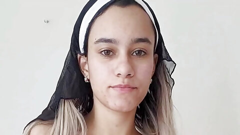 NUN Blonde Latina TEEN Plays With Her PUSSY WILD