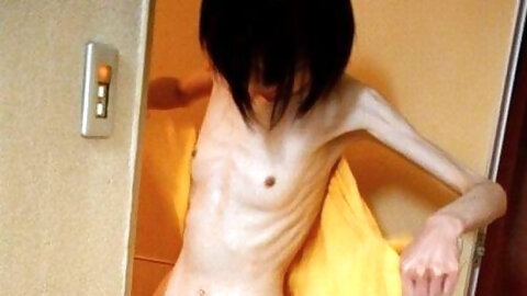 JAV CMNF skinny amateur stripped for foreplay Subtitled