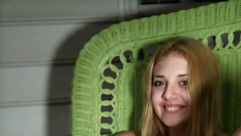 White girl Freya Von Doom has her shaved pussy toyed by a girlfriend