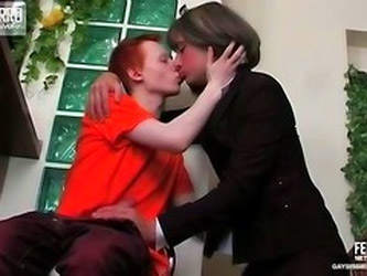 Gilbert and Walter cockloving crossdresser in action