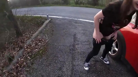 Petite Hot Chicks On Risky Sex In Public Street