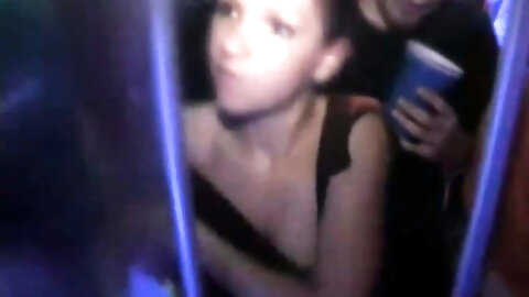 Petite blonde rides dorm shaft at party